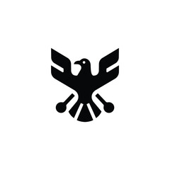 Geometric Eagle Logo with Spread Wings