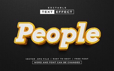 People 3D editable text effect style