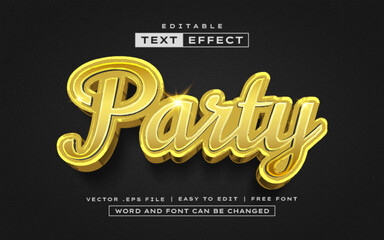 Party 3D editable text effect style