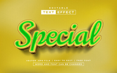 Special 3D editable text effect style