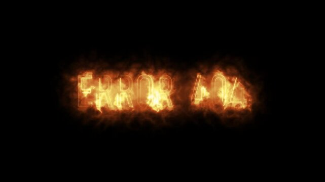 neon text "ERROR 404" on a black background. 4K seamless loop footage. - Powered by Adobe