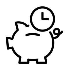 Piggy Bank with Clock