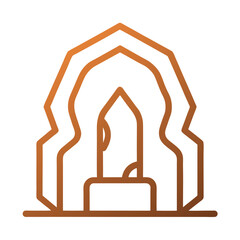 Minimalist Islamic Architecture Icon with Geometric Arch and Warm Gradient Simple and Elegant