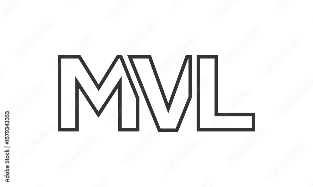 Fototapete MVL logo design template with strong and modern bold text. Initial based vector logotype featuring simple and minimal typography. Trendy company identity.