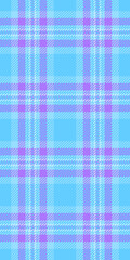 Repeat vector seamless check, 1940s background pattern plaid. Creative textile fabric texture tartan in cyan and violet colors.