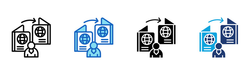 Dual Citizenship icon Multi Style Vector Illustration