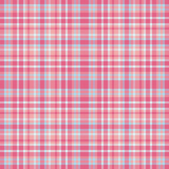 Delightful pastel pink and light blue plaid pattern. Perfect for textile design, fashion, backgrounds, and websites.  Evokes feelings of springtime, femininity, and gentle sophistication.