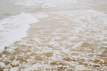 Abstract foam patterns in vintage sea tones