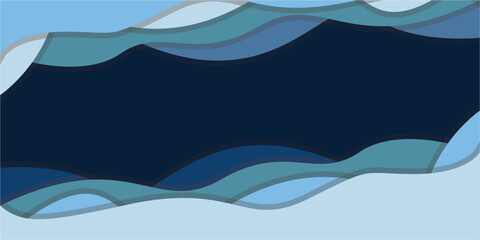 Abstract paper cut shape wave background