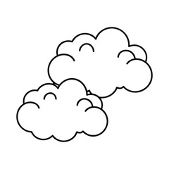 Fototapeta premium Cloud line art, Cute cloud line art, sky