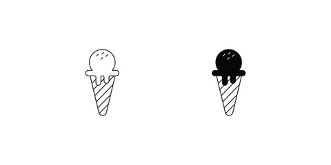 ice cream set icon with white background vector stock illustration