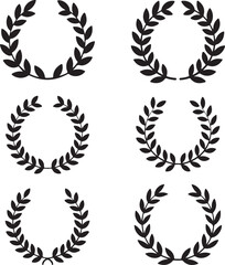 Laurel silhouette bundle vector illustration