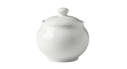 Isolated ceramic sugar bowl container with lid for kitchen and dining table serving accessories image