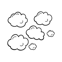 Cloud line art, Cute cloud line art, sky