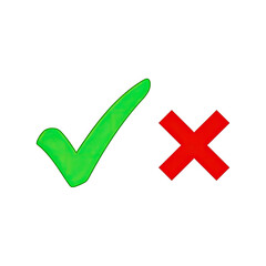check mark and cross