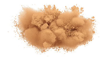 Brown dust sand soil particles cloud isolated on white transparent background. PNG transparent  cut out