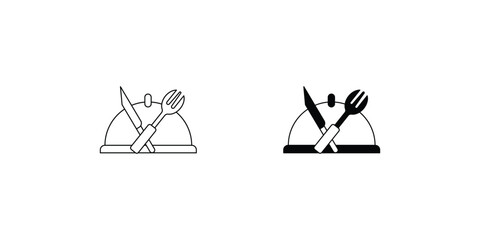 food set icon with white background vector stock illustration