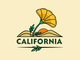Vibrant California Flower Design for Brand Identity