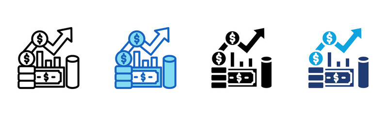 Inflation Rate icon Multi Style Vector Illustration