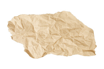 Obraz premium crumpled brown paper texture isolated on white or transparent png