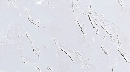 Fototapeta premium Textural expanses of white, abstract glacial landscape view from altitude with stark shadows,