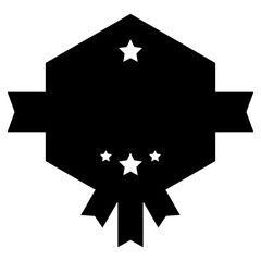 Black and White Star Label badge icon achievement award Vector Illustration Design Set