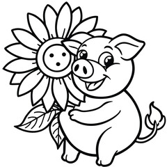 Pig kids coloring page 