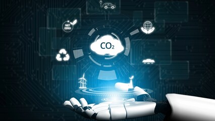 Net zero goals and CO2 reduction strategy driving sustainability, green energy integration, net...