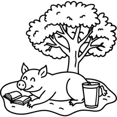 Pig kids coloring page 