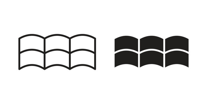 Roof tile icons in trendy linear style vector. Vector illustration