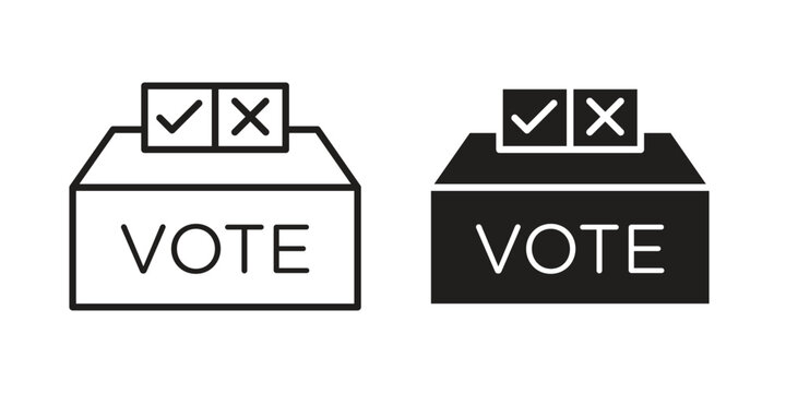 Referendum icons in trendy linear style vector. Vector illustration