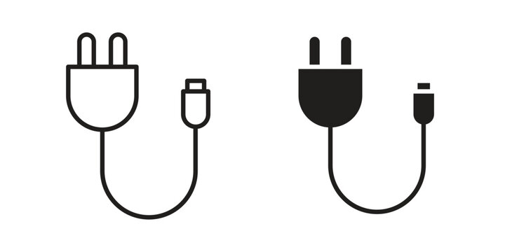Phone cable icons in trendy linear style vector. Vector illustration