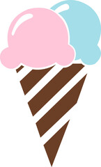 Ice cream clip art design on plain white transparent isolated background for sign, decal, card, shirt, hoodie, sweatshirt, apparel, tag, mug, icon, poster or badge