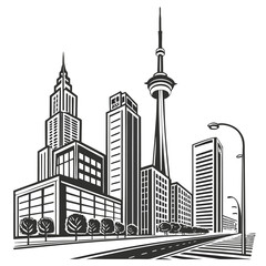 Fototapeta premium city silhouette vector