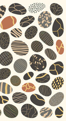 Abstract organic pebble patterns with textured natural elements