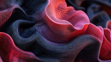 Complex 3D Weaving Pattern in Vibrant Textile Technology Design