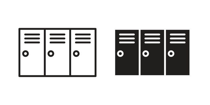 Lockers icons in trendy linear style vector. Vector illustration