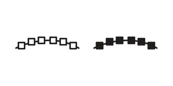 Lingual braces icons in trendy linear style vector. Vector illustration
