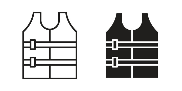 Lifejacket icons in trendy linear style vector. Vector illustration