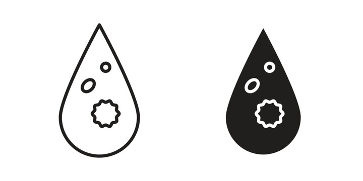 Leukemia icons in trendy linear style vector. Vector illustration