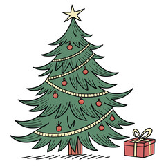 Fototapeta premium christmas tree with gifts