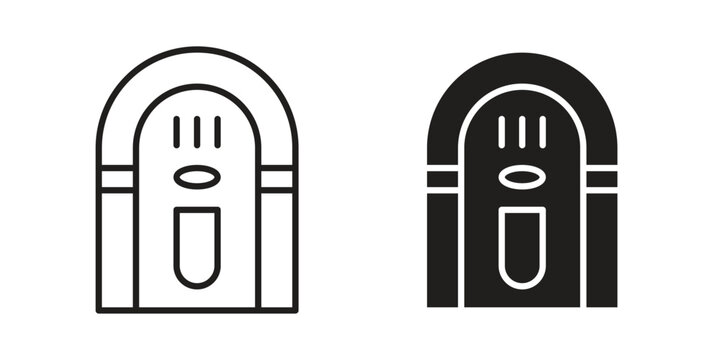 Jukebox icons in trendy linear style vector. Vector illustration