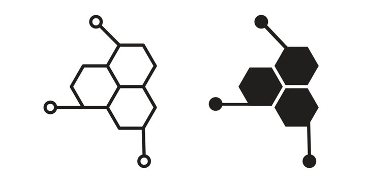 Hormones icons in trendy linear style vector. Vector illustration