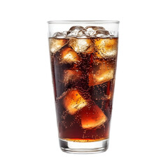 Soda in clear glass isolated on transparent background