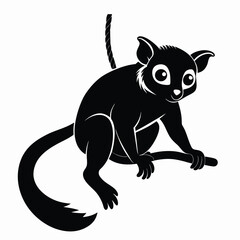 Kinkajou Hanging Silhouette – Rainforest Mammal Vector Icon
