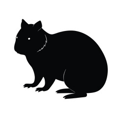 Quokka Standing Silhouette Vector Icon