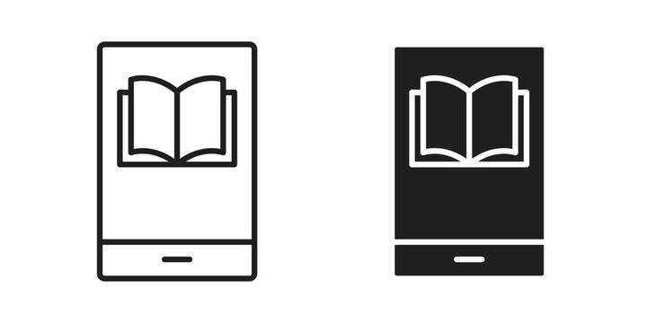 Ebook icons in trendy linear style vector. Vector illustration