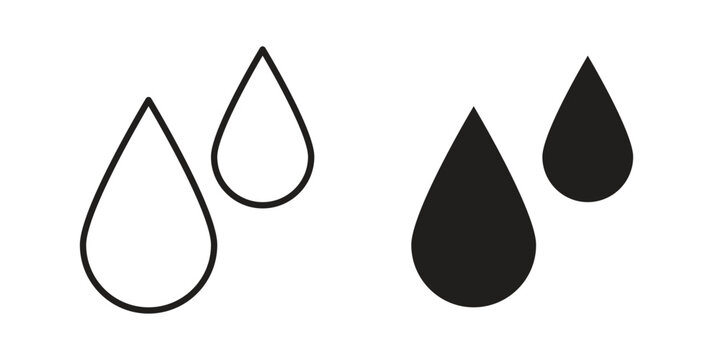 Drop icons in trendy linear style vector. Vector illustration