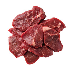 Obraz premium Sliced beef isolated on transparent background