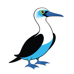 Blue Footed Booby Silhouette Vector Icon